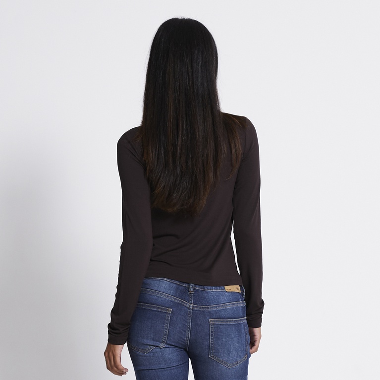 Soft feel polo top "Eline" Brown
